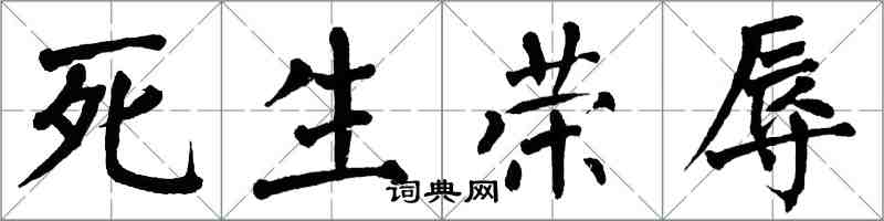 翁闓運死生榮辱楷書怎么寫