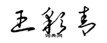 曾慶福王彩青草書個性簽名怎么寫