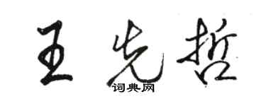 駱恆光王先哲行書個性簽名怎么寫