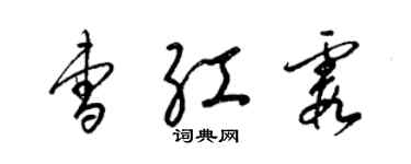 梁錦英曹紅霞草書個性簽名怎么寫