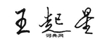 駱恆光王起星行書個性簽名怎么寫