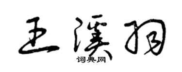 曾慶福王溪羽草書個性簽名怎么寫