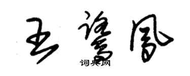 朱錫榮王鷺鳳草書個性簽名怎么寫