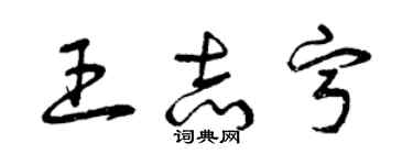 曾慶福王志寧草書個性簽名怎么寫