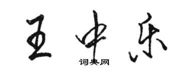 駱恆光王中樂行書個性簽名怎么寫