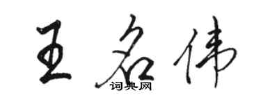 駱恆光王名偉行書個性簽名怎么寫