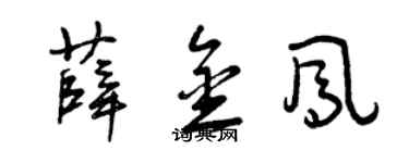 曾慶福薛金鳳草書個性簽名怎么寫