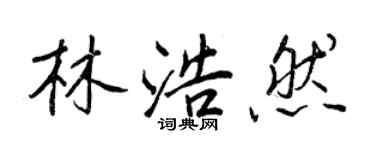 王正良林浩然行書個性簽名怎么寫