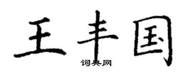 丁謙王豐國楷書個性簽名怎么寫