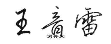 駱恆光王音雷行書個性簽名怎么寫
