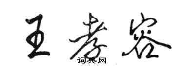 駱恆光王孝容行書個性簽名怎么寫