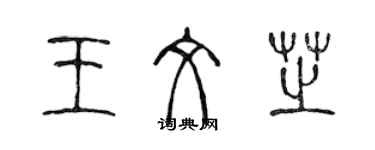 陳聲遠王文芝篆書個性簽名怎么寫