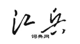 駱恆光江兵草書個性簽名怎么寫
