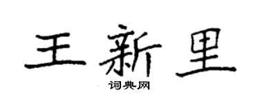 袁強王新里楷書個性簽名怎么寫