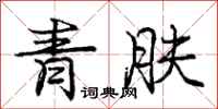 龐中華青膚行書怎么寫