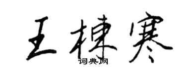 王正良王棟寒行書個性簽名怎么寫