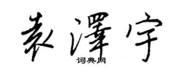 王正良袁澤宇行書個性簽名怎么寫