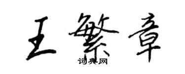 王正良王繁章行書個性簽名怎么寫