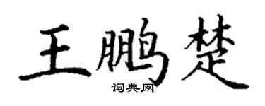 丁謙王鵬楚楷書個性簽名怎么寫