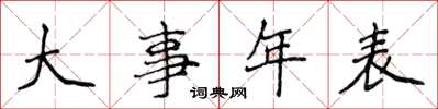 侯登峰大事年表楷書怎么寫