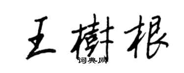 王正良王樹根行書個性簽名怎么寫