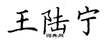 丁謙王陸寧楷書個性簽名怎么寫