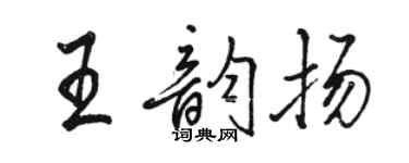 駱恆光王韻揚行書個性簽名怎么寫