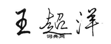 駱恆光王超洋行書個性簽名怎么寫