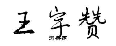 曾慶福王宇贊行書個性簽名怎么寫