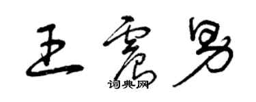 曾慶福王震男草書個性簽名怎么寫