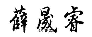胡問遂薛晟睿行書個性簽名怎么寫