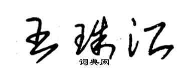 朱錫榮王珠江草書個性簽名怎么寫