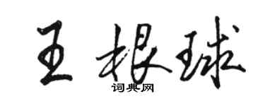 駱恆光王根球行書個性簽名怎么寫