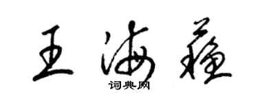 梁錦英王海蘇草書個性簽名怎么寫