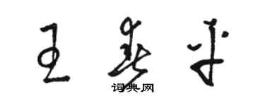 駱恆光王春平草書個性簽名怎么寫