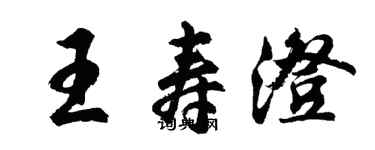 胡問遂王壽澄行書個性簽名怎么寫