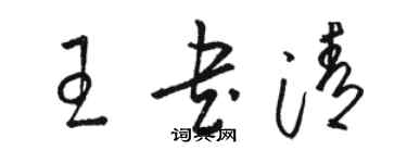 駱恆光王書清草書個性簽名怎么寫