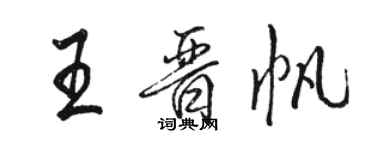 駱恆光王晉帆行書個性簽名怎么寫