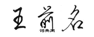 駱恆光王前名行書個性簽名怎么寫