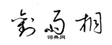 梁錦英劉雨桐草書個性簽名怎么寫