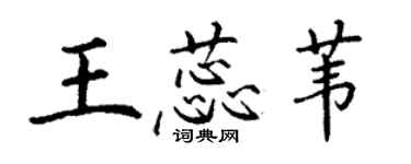 丁謙王蕊葦楷書個性簽名怎么寫