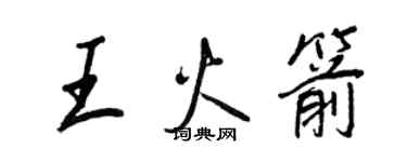王正良王火箭行書個性簽名怎么寫