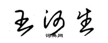 朱錫榮王河生草書個性簽名怎么寫