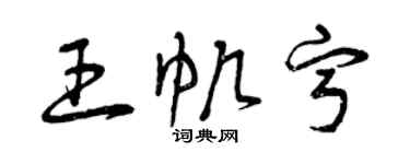 曾慶福王帆寧草書個性簽名怎么寫