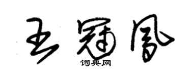朱錫榮王冠鳳草書個性簽名怎么寫