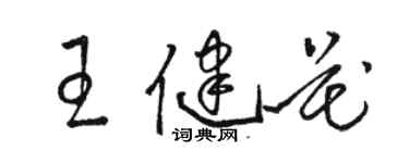 駱恆光王健花草書個性簽名怎么寫