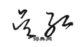 駱恆光吳紅草書個性簽名怎么寫