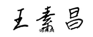 王正良王素昌行書個性簽名怎么寫