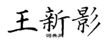 丁謙王新影楷書個性簽名怎么寫