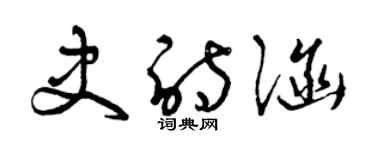 曾慶福史詩涵草書個性簽名怎么寫